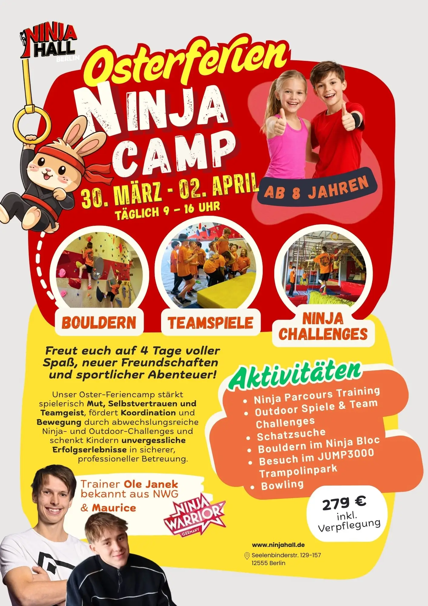 Ninja Hall Ostern Camp Flyer 2026