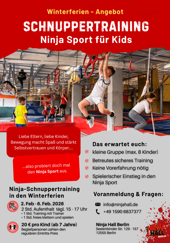 Ninja Hall Berlin Schnuppertraining Winterferien